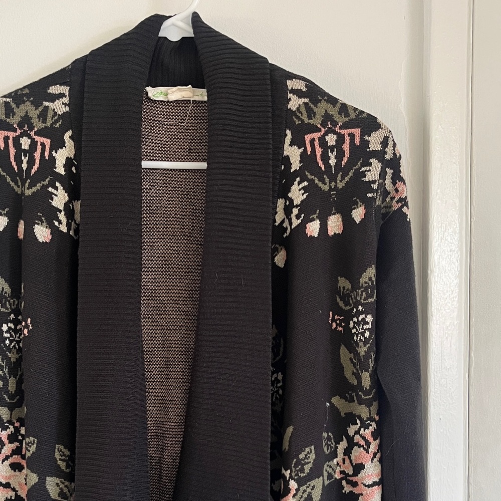 Urban Outfitters Staring at Stars Floral Cardigan Open Front Boho Sweater S